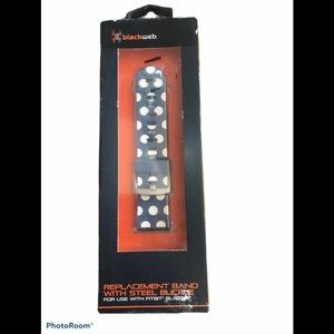 FITBIT Blaze Replacement Bands Lot of 2 Black Web Steel Buckle OS